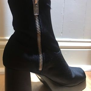 Black platform boots